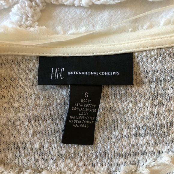 I.N.C. Textured Sweater with Lace Detail - Picture 4 of 4